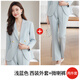 簡(jiǎn)蜓職業(yè)裝西裝套裝女高級感上班通勤播音主持人藝考上班正裝西服外套 淺藍色西裝+淺藍色西褲 XL(109-118斤)