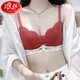 浪莎（langsha）文胸+內(nèi)褲無鋼圈蕾絲文胸內(nèi)衣女性感小胸聚攏胸罩套裝520送女友 MWY可可-磚紅套裝 L 75/34AB