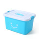 印季 塑料收納箱 小號手提式便攜儲物箱子辦公室桌面收納盒家用雜物玩具零食書(shū)籍整理箱汽車(chē)車(chē)載置物箱 藍色笑臉 小號(長(cháng)27寬20高17cm)