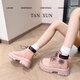 探巡（TanXun）馬丁靴女2025秋季新款靴子女戶(hù)外徒步粉色短靴女工裝增高女靴 粉色平底 38