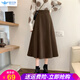 歐貝汐毛呢半身裙2025新款女秋冬高腰春秋裙子長(zhǎng)裙夏A字裙咖色棕色傘裙 咖色 L