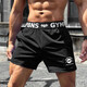 GEKM 肌肉健身兄弟夏季運動(dòng)休閑短褲男跑步訓練速干健美3分褲 黑色 XL【建議130-150斤】