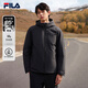 FILA 斐樂官方男士羽絨服冬季新品時尚休閑保暖連帽輕薄長袖上衣 正黑色-BK L 175/96A