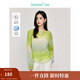 茵曼（INMAN）丁達(dá)爾藝術(shù)感漸變羊毛衫2025春秋女裝新款鏤空圓領(lǐng)長袖針織毛衣 黃綠色 M