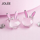 JOLEE耳釘天然粉水晶S925銀時(shí)尚簡(jiǎn)約兔芙蓉石飾品送女生禮物一物一證