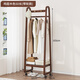 WAWJ掛衣架落地臥室家用實(shí)木床頭晚上放衣服神器不占空間可移動(dòng)衣帽架 雞翅木色50款-帶輪