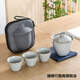 捷順行月白汝窯快客杯一壺三杯戶(hù)外露營(yíng)茶具套裝喝茶陶瓷便攜式旅行茶杯 月白汝窯一壺三杯帶旅行包