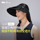 蕉下（beneunder）女士百褶貝殼黑膠防曬帽遮陽(yáng)帽子女太陽(yáng)帽防紫外線(xiàn)空頂帽BM56124