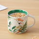 友來(lái)福陶瓷馬克杯大容量高顏值燕麥早餐杯牛奶杯咖啡杯辦公室學(xué)生水杯 單杯-綠色款