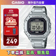 卡西歐（CASIO）復古防水學(xué)生電子手表男女情侶夜光小方表 W-218HD-1AVDF