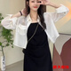 美安嘉短款襯衫女夏季外搭配吊帶裙開(kāi)衫薄款遮陽(yáng)衣寬松感上衣薄外套 白色-遮肚子襯衫 M -遮肚子襯衫
