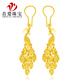 首愛(ài)珠寶黃金耳環(huán)女足金999.9孔雀耳環(huán)耳墜長(zhǎng)款流蘇女七夕情人節(jié)禮物 孔雀耳環(huán) 5.77g