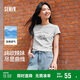 森馬（Semir）涼感T|短袖T恤女短款小狗夏2025小心機修身正肩上衣109325100020