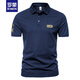 羅蒙（ROMON）美式大碼男士休閑繡標短袖POLO杉男青年夏季翻領(lǐng)軍旅風(fēng)時(shí)尚T上衣 藏青色 XL