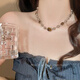 小米星美拉德琥珀色貓眼石項(xiàng)鏈女輕奢小眾甜酷鎖骨鏈配飾脖頸鏈虎眼石 虎眼石拼接項(xiàng)鏈 送