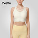 薏凡特（YVETTE）低強度運動(dòng)背心網(wǎng)紗V領(lǐng)瑜伽健身背心女S100590A08 01F乳白色 XL (85A-85C)