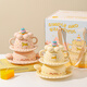 川島屋可愛(ài)蛋糕餐具套裝一人食碗盤(pán)碟馬克杯禮盒兒童生日禮物女生 【禮盒裝】蛋糕樂(lè )園餐具套裝-米黃