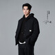 太平鳥男裝羽絨服【跨晚明星同款】襯衫式冬季潮流外套保暖 黑色1 2XL 