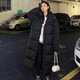 托瑪菲 羽絨棉服女中長款加厚連帽棉衣外套冬季女裝新款休閑韓版寬松保暖過膝面包服長款衣服學(xué)生棉襖子顯瘦 黑色（現(xiàn)貨） S