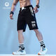 墨立方夏季2021新款健身跑步短褲寬松簡(jiǎn)約時(shí)尚休閑針織運動(dòng)短褲男 黑色 170/74A/M