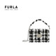 芙拉（FURLA）1927系列格紋織物迷你女士斜挎包 純白色花色【禮物】