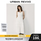 UR2025春季新款女裝度假風蕾絲系帶吊帶連衣裙UYL750001 本白 (面料微透) M