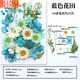 丹區(qū)干花壓花材料樹葉畫植物標本押花花瓣DIY書簽寫真貼臉手機殼裝飾 藍色花田（花+葉子35片）