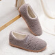 YI DOU老北京布鞋女士棉拖鞋全包跟秋冬加絨居家防滑月子鞋室內外保暖鞋 灰色 (偏小一碼） 40