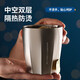 米膳葆316不銹鋼雙層水杯便攜戶外露營(yíng)杯咖啡牛奶啤酒杯子餐廳燒烤茶杯 雙層咖啡杯-300ml