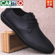 卡帝樂(lè)鱷魚(yú)（CARTELO）2025春夏單層皮休閑皮鞋真皮牛皮駕車鞋薄款軟皮軟底系帶透氣男鞋 黑色 39