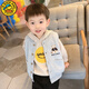 G.DUCKKIDS小黃鴨春秋兒童馬甲新款洋氣男童休閑上衣坎肩薄款寶寶馬夾背心春 淺灰色 【兒童馬甲扣子款 】- 120 cm-