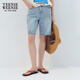 Teenie Weenie小熊女裝簡(jiǎn)約夏季五分牛仔短褲時(shí)尚白色褲子寬松休閑 淺藍色 M (165)