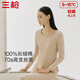 三槍保暖內衣女士100%純棉秋冬打底衣70高支長(cháng)絨棉秋衣柔軟抗靜電 栗色 L
