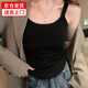 妙奕嘉吊帶背心女帶胸墊內(nèi)搭可外穿免穿文胸?zé)o袖白色打底衫辣妹上衣短款 長款寬肩帶背心【黑色】均碼