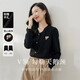 歐莎（OSA）黑色通勤小香風(fēng)針織衫打底衫毛衣女秋新款v領(lǐng)顯瘦上衣百搭氣質(zhì) 黑色 S