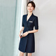 艾妃琳職業(yè)連衣裙女夏2024春裝長袖西裝工裝裙酒店經(jīng)理售樓部工作服高端 短袖藏青色 M建議100-109斤