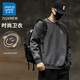 真維斯（JEANSWEST）重磅潮牌笑臉刺繡衛(wèi)衣男士春秋季寬松休閑百搭圓領(lǐng)長(zhǎng)袖上衣打底衫 深灰常規(guī) XL 140-160斤