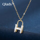 Qlady字母H同心鎖銀項鏈女潮學(xué)生網(wǎng)紅韓版鎖骨鏈頸鏈女時尚首飾品小眾設(shè)計感925銀飾吊墜七夕禮物 金色項鏈