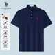 U.S. POLO ASSN.polo衫男夏季翻領(lǐng)三防短袖舒適透氣百搭休閑保羅上衣 藏藍(lán)三防2205 4XL-195/112A-180/195斤