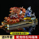 明昉汽車(chē)擺件中控臺貔貅車(chē)內飾品新款高檔男士車(chē)載擺件香水座車(chē)上裝飾 大號琉璃貔貅+龍紋瑪瑙珠【6件套