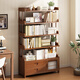 絲竹閣家用落地書(shū)架子客廳多層置物架靠墻收納儲物柜多功能學(xué)生書(shū)柜竹木 六層80茶色-帶門(mén)帶抽D225