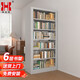 豫鑫輝書架鋼制學(xué)校閱覽室書架家用客廳落地書架置物架灰白雙面一列一