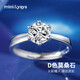 mini&yaya【一克拉莫桑石】結(jié)婚求婚表白銀戒指女七夕情人節(jié)禮物送女友老婆 【證書+閃耀燈盒】1克拉莫桑鉆戒