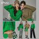 CHUU圓領(lǐng)長(zhǎng)袖短款衛(wèi)衣女年秋秋季新款小個(gè)子無(wú)帽上衣ins潮 綠色 均碼
