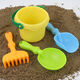 ZOCO兒童軟膠耐摔沙灘桶套裝男女寶寶小鏟挖沙玩雪工具小孩子戲水玩具 【玩沙套裝-4件套】黃桶