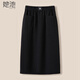 她池后開(kāi)叉半身裙2025秋裝新款女裝松緊高腰A字氣質(zhì)中長(cháng)裙