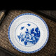 LICHEN 景德鎮(zhèn)陶瓷餐具青花玲瓏牡丹花釉下彩米通碗優(yōu)質(zhì)品白瓷 8英寸深菜盤 一個(gè)