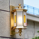 古城暖光全銅戶外壁燈防水庭院家用外墻燈別墅花園led陽臺(tái)室外超亮大門燈 全銅吉祥壁燈-高50cm/接電款