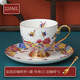 LIFEEYES中式琺瑯彩工藝手沖咖啡杯碟套裝女士男士禮盒下午茶杯子金邊 咖啡杯碟-珍珠白