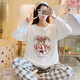 欣情美月子服春秋產(chǎn)后產(chǎn)婦哺乳孕婦睡衣待產(chǎn)9夏季薄款夏天8月份10出院服 5517 L碼